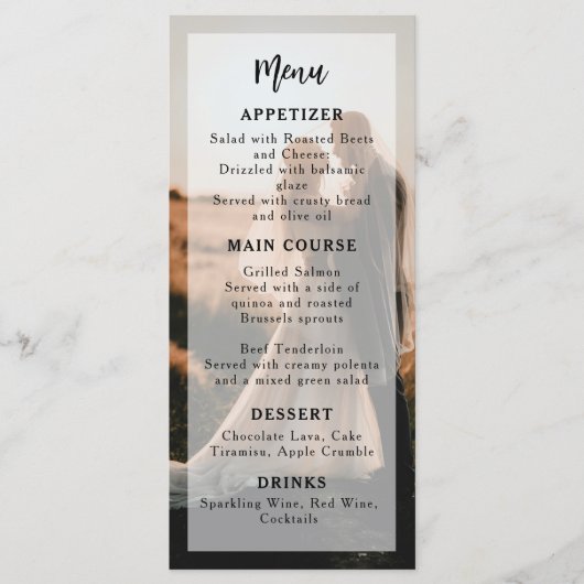 モダン&ミニマルなフォトオーバーレイ結婚ズ メニュー (正面)