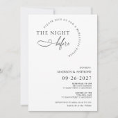 モダン＆ミニマルなリハーサルディナー タイポグラフィ 招待状 (正面)