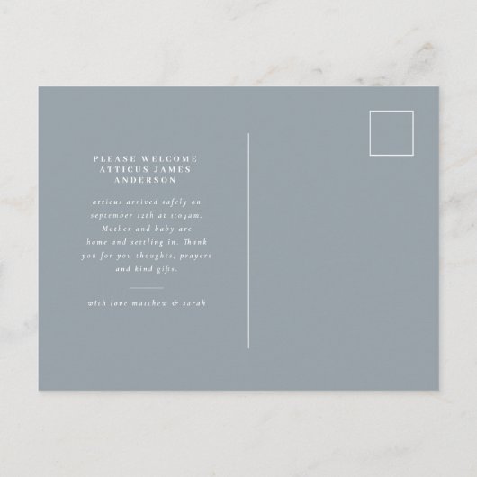 モダン、ミニマルな写真の誕生の発表 案内ポストカード (裏面)