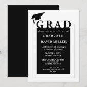 モダン ミニマルな卒業 招待状 (正面/裏面)