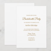 モダン ミニマルな独身最後の女友達パーティー招待状 招待状 (正面/裏面)