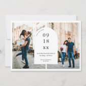 モダン ミニマルアーチ | 3枚の写真で作るSave the Date セーブザデート (正面)