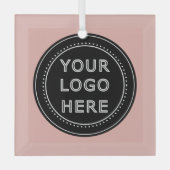 モダン、ミニマルエレガントム、カスタマイズ ガラスオーナメント (正面)