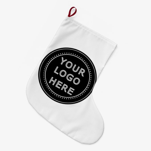 モダン、ミニマルエレガントム、カスタマイズ ラージクリスマスストッキング (正面 (吊り時))