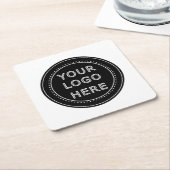 モダン、ミニマルエレガントリスト、編集可能な紙ナプキン スクエアペーパーコースター (アングル)