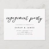 モダン ミニマルエンゲージメントパーティー ポストカード (正面)