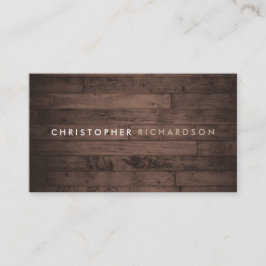 モダン&ミニマルオン素朴ブラウン材 名刺
