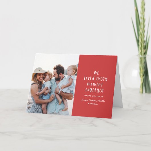 モダン,ミニマルタイポグラフィ休日の家族写真 シーズンカード (正面)