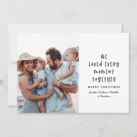 モダン,ミニマルタイポグラフィ休日の家族写真 シーズンカード (正面)