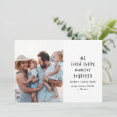 モダン,ミニマルタイポグラフィ休日の家族写真 シーズンカード (スタンド正面)