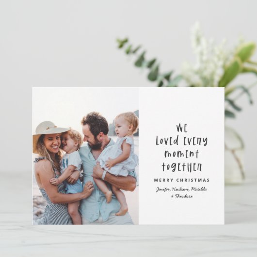 モダン,ミニマルタイポグラフィ休日の家族写真 シーズンカード (スタンド正面)