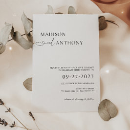 モダン&ミニマルタイポグラフィ結婚式招待状 招待状