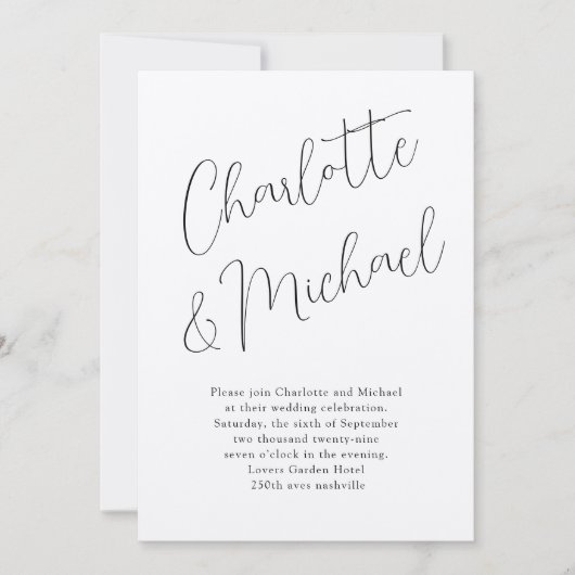 モダン, ミニマルタイポグラフィ- 招待状 (正面)