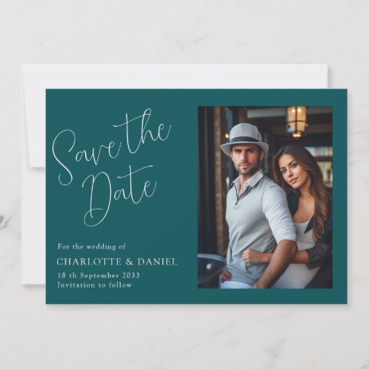 モダン, ミニマルタイポグラフィ, 1枚の写真 招待状 (正面)