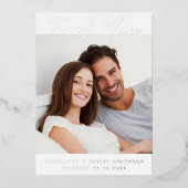 モダン&ミニマルパーソナライズされた結婚さん 箔シーズンカード (正面)