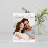 モダン&ミニマルパーソナライズされた結婚さん 箔シーズンポストカード (立ち正面)