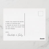 モダン&ミニマルパーソナライズされた結婚さん 箔シーズンポストカード (裏面)