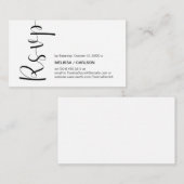 モダン、ミニマルブラックスクリプト、RSVP応答 エンクロージャーカード (正面/裏面)