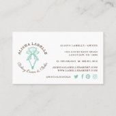 モダン&ミニマルベーカリースタイル配管バッグロゴティール(緑がかった色) 名刺 (裏面)