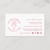 モダン&ミニマルベーカリースタイル配管バッグロゴピンク 名刺 (裏面)