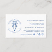 モダン&ミニマルベーカリースタイル配管バッグロゴブルー 名刺 (裏面)