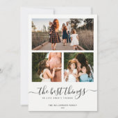 モダン ミニマル名言 | シンプルな3枚写真コラージュ シーズンカード (正面)