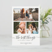 モダン ミニマル名言 | シンプルな3枚写真コラージュ シーズンカード (スタンド正面)