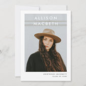 モダン&ミニマル数々の写真の卒業 招待状 (正面)