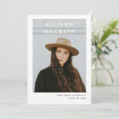 モダン&ミニマル数々の写真の卒業 招待状 (スタンド正面)