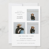 モダン&ミニマル数々の写真の卒業 招待状 (裏面)