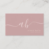 モダン、ミニマル洗練されたスクリプトモノグラム 名刺 (正面)