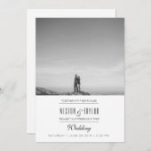 モダン&ミニマル結婚の写真招待状 招待状 (正面/裏面)