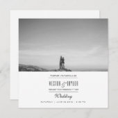 モダン&ミニマル結婚の写真招待状 招待状 (正面/裏面)