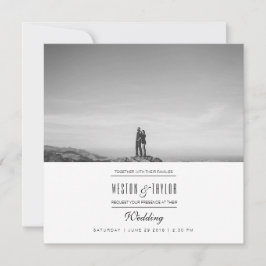 モダン&ミニマル結婚の写真招待状 招待状