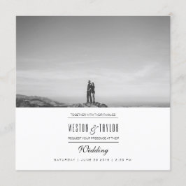 モダン&ミニマル結婚の写真招待状 招待状