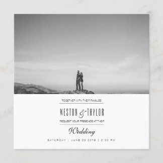 モダン&ミニマル結婚の写真招待状 招待状