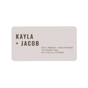 モダン +ミニマル結婚リストの住所 ラベル