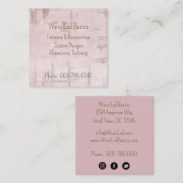 モダン，ミニマル赤面ピンクとバラ金ゴールド スクエア名刺