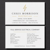 モダン ミニマル電気技士 ホワイトゴールド 名刺