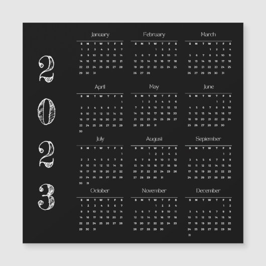 モダン、ミニマル2023カレンダー (正面)