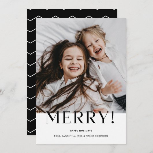 モダン ミニマル おしゃれな 黒と白の写真 シーズンカード (正面/裏面)