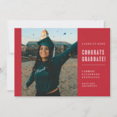 モダン ミニマル おめでとう 卒業生 招待状 (正面)