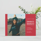 モダン ミニマル おめでとう 卒業生 招待状 (スタンド正面)