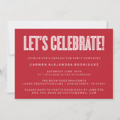 モダン ミニマル おめでとう 卒業生 招待状 (裏面)