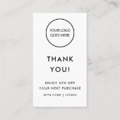 モダン ミニマル お礼 SNS 割引カード (正面)