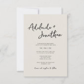 モダン ミニマル アイボリー ウェディング 招待状（おしゃれな結婚式の招待状） 招待状 (正面)