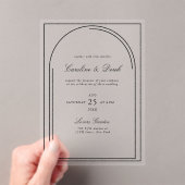 モダン ミニマル アクリル ウェディング | アーチ ボーダー アクリル招待状 (インサイチュ (ポータブル))