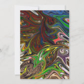 モダン ミニマル アブストラクト ウェーブ オイル ペイント ウェディング 招待状 (裏面)