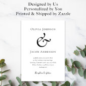 モダン ミニマル アンパサンド ウェディング 招待状