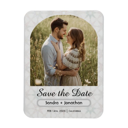 モダン ミニマル アーチ フォト パーソナライズド マグネット (縦)